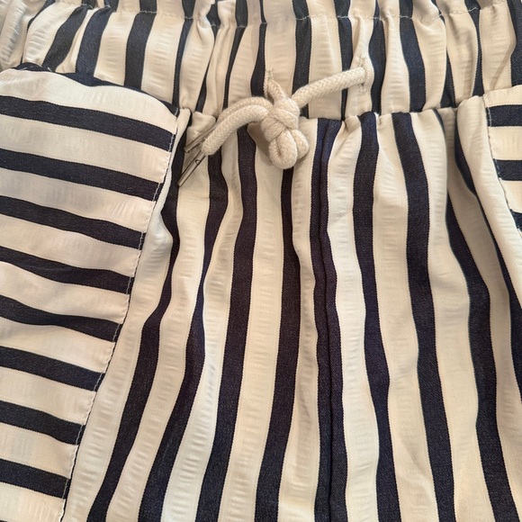 SHEIN Black & White High-Waist Striped Drawstring Shorts - Picture 5 of 5